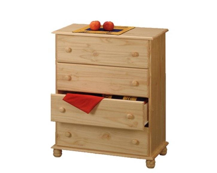 Komoda-Prádelník - 4 zásuvkový IA8014, masiv borovica