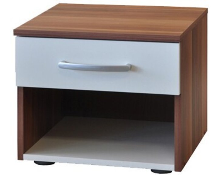 Nočný stolík IA60140, orech-biela Nočný stolík IA60140, orech-biela