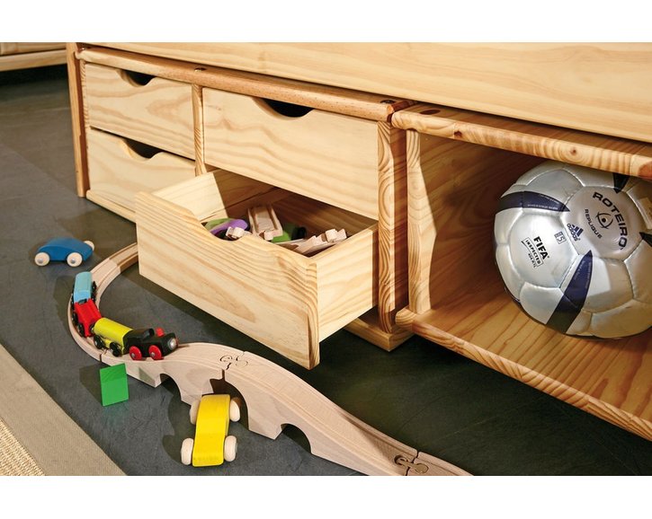 Posteľ s úložným priestorom IA8809 90x200, masiv borovica