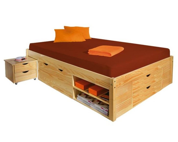 Manželská posteľ s úložným priestorom IA8803, IA8804 160x200, 180x200, masiv borovica