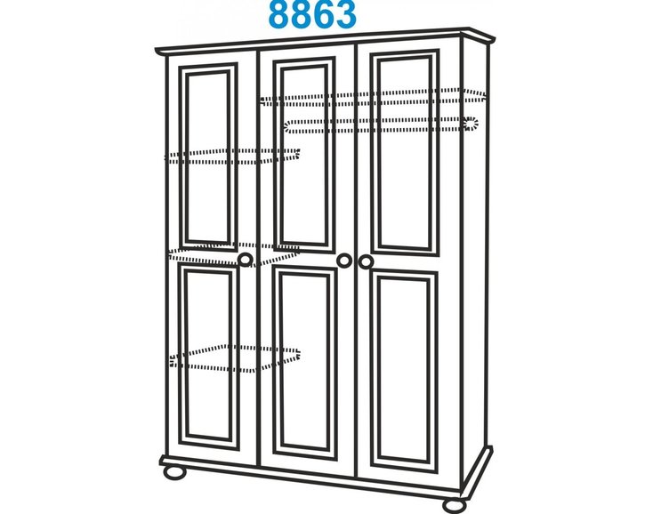 Šatníková skriňa IA8863B bílá, masiv borovica