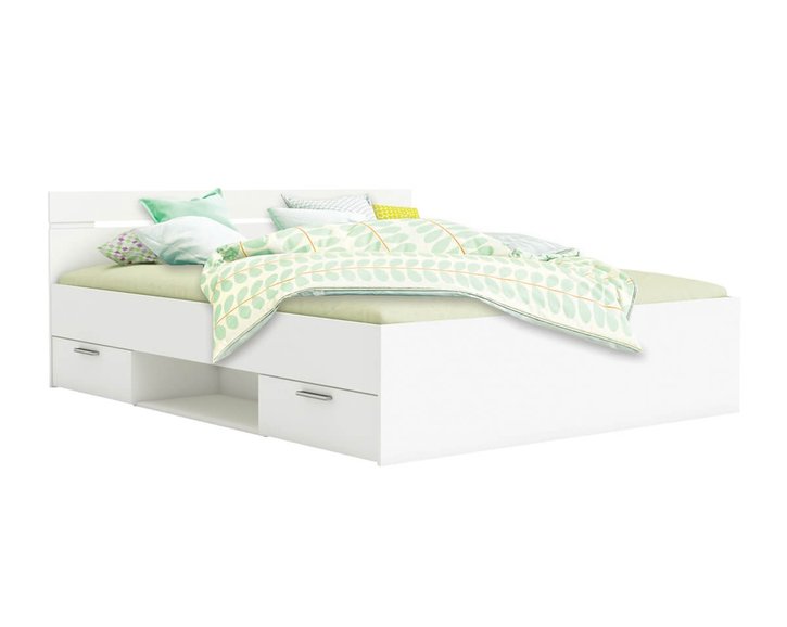 Multifunkčná posteľ s úložným priestorom Michigan 140x200, lamino, biela Multifunkčná posteľ s úložným priestorom Michigan 140x200, lamino, biela