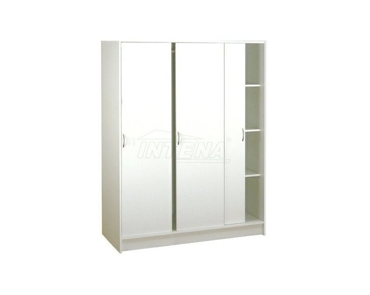 Šatníková skriňa troj-dielna s posuvnými dverami IA3323B - lamino biela