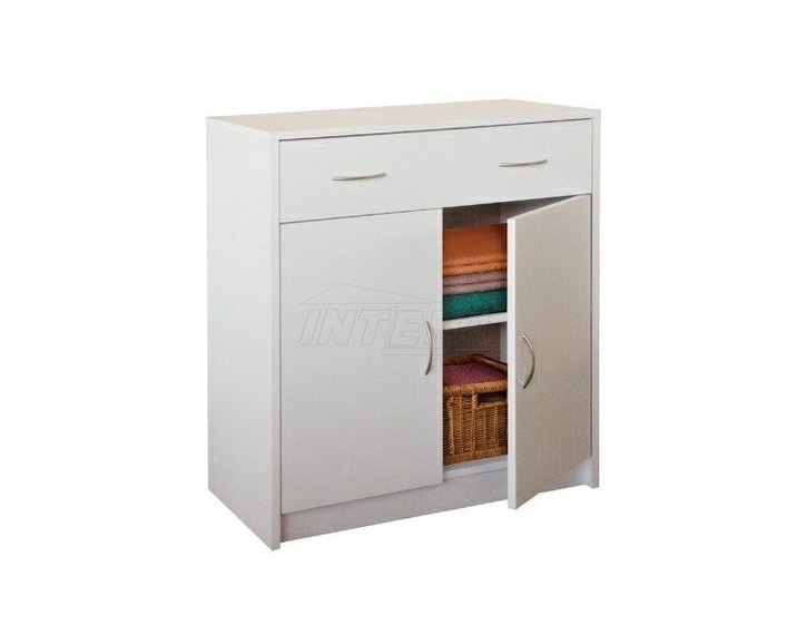 Komoda, Prádelník s dvierkami IA4123B, lamino biela Komoda, Prádelník s dvierkami IA4123B, lamino biela