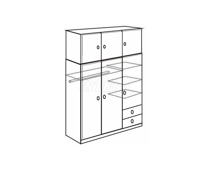 Trojdielna šatníková skriňa IA898, masiv smrek + lamino Trojdielna šatníková skriňa IA898, masiv smrek + lamino