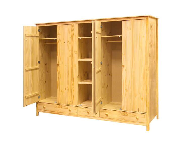 Skriňa 5 dverová IA8069 s zásuvkami, masiv borovica