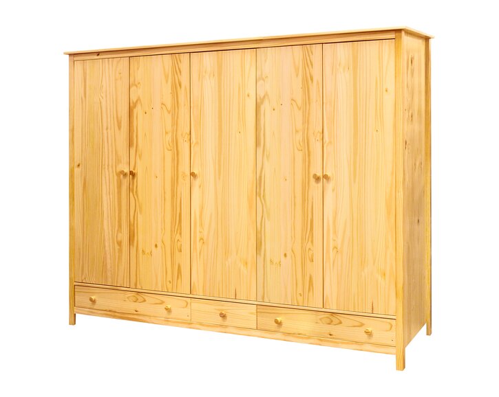 Skriňa 5 dverová IA8069 s zásuvkami, masiv borovica