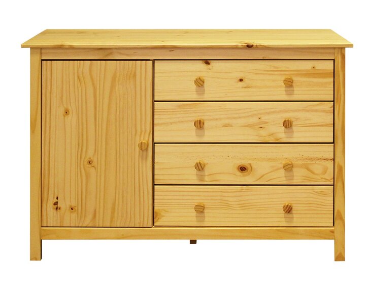 Komoda 4 zásuvková s dvierkami IA8078, masiv borovica Komoda 4 zásuvková s dvierkami IA8078, masiv borovica