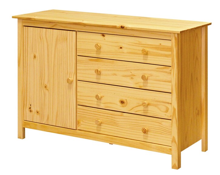 Komoda 4 zásuvková s dvierkami IA8078, masiv borovica Komoda 4 zásuvková s dvierkami IA8078, masiv borovica