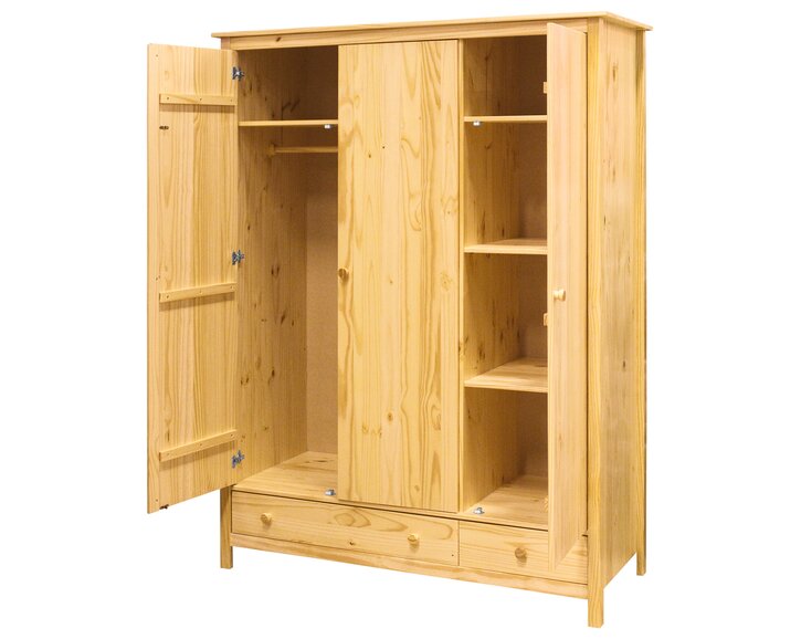 Skriňa 3-dverová IA8089 so zásuvkami, masív borovica Skriňa 3-dverová IA8089 so zásuvkami, masív borovica