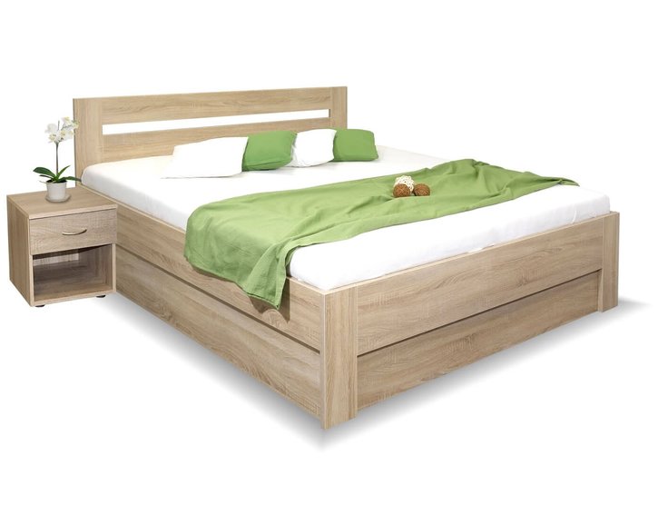 Manželská posteľ s úložným priestorom, bočný výklop LADA 180x210, 180x220