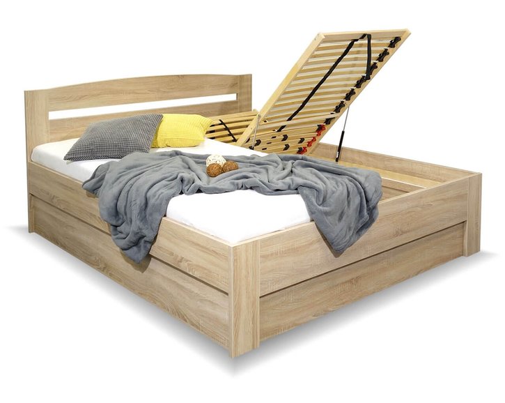 Manželská posteľ s úložným priestorom Maria, bočný výklop, 160x200, 180x200. Manželská posteľ s úložným priestorom Maria, bočný výklop, 160x200, 180x200.