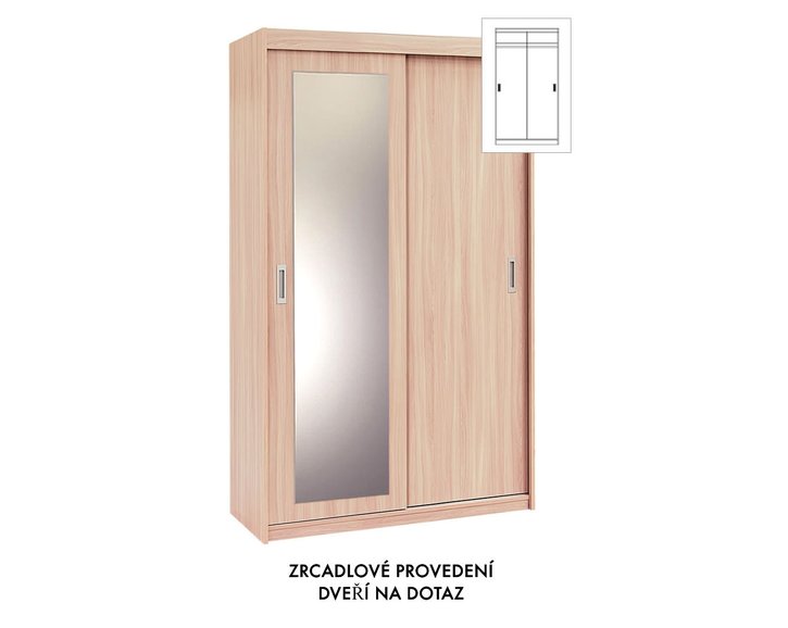 Šatníková skriňa s posuvnými dverami EVITA 12, šírka 120 cm Šatníková skriňa s posuvnými dverami EVITA 12, šírka 120 cm