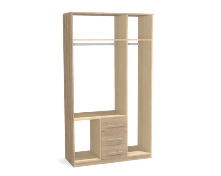 Trojdverová šatníková skriňa ZORIA 3, šírka 120 cm