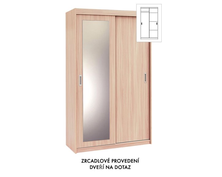 Kombinovaná skriňa s posuvnými dverami EVITA 12, šírka 120 cm