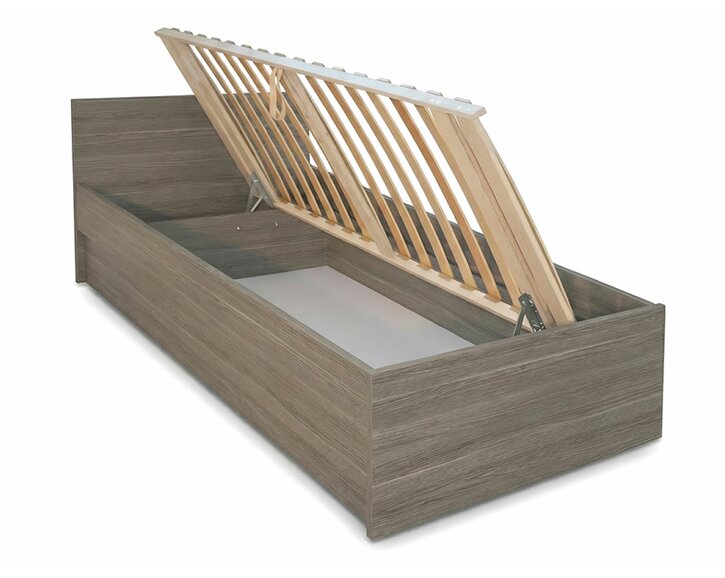 Posteľ jednolôžko s úložným priestorom HUGO, bočné vyklápanie