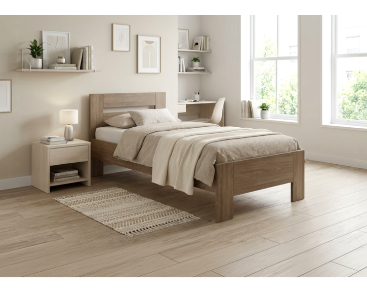 Zvýšená jednolôžková posteľ z lamina LINDA Zvýšená jednolôžková posteľ z lamina LINDA