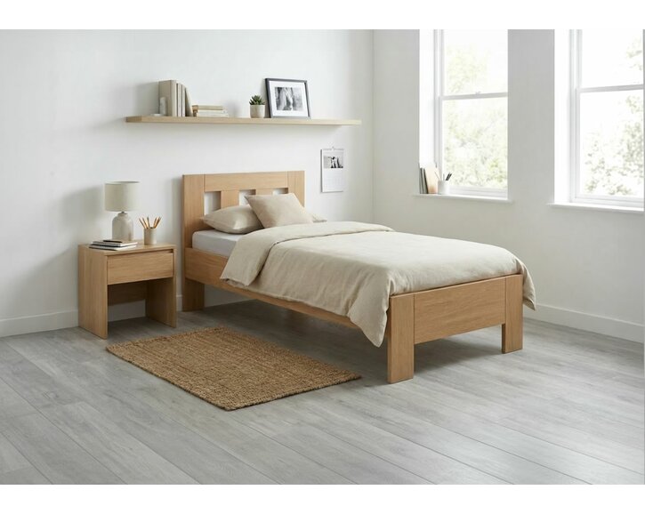 Zvýšená jednolôžková posteľ z lamina MALAGA Zvýšená jednolôžková posteľ z lamina MALAGA