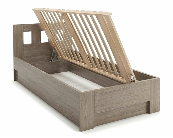 Posteľ jednolôžko s úložným priestorom MALAGA, bočné vyklápanie