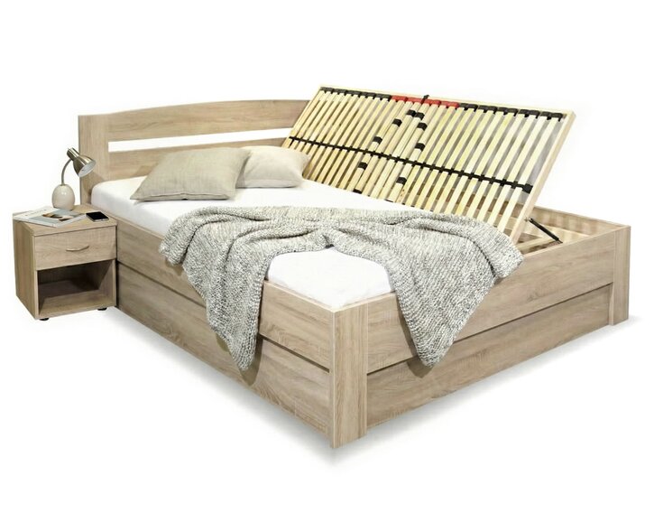Manželská posteľ s úložným priestorom Maria, bočný výklop, 160x200, 180x200.
