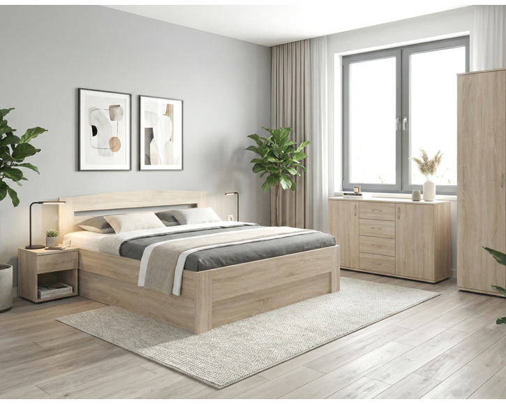 Manželská posteľ s úložným priestorom Maria, bočný výklop, 160x200, 180x200.