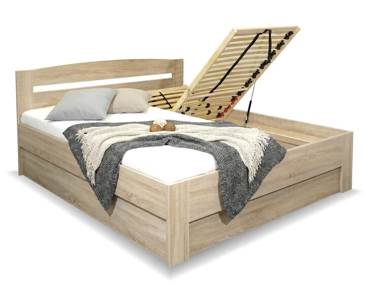 Manželská posteľ s úložným priestorom Maria, bočný výklop, 160x200, 180x200.