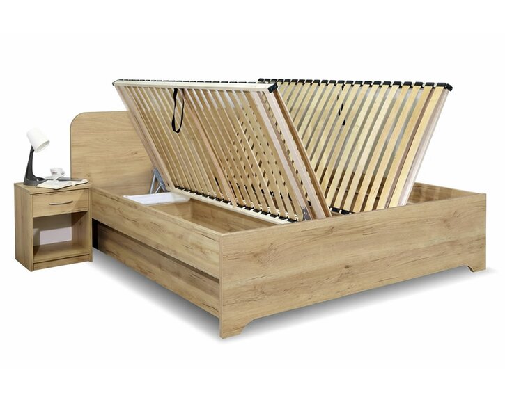 Manželská posteľ s úložným priestorom OTO, bočné vyklápanie