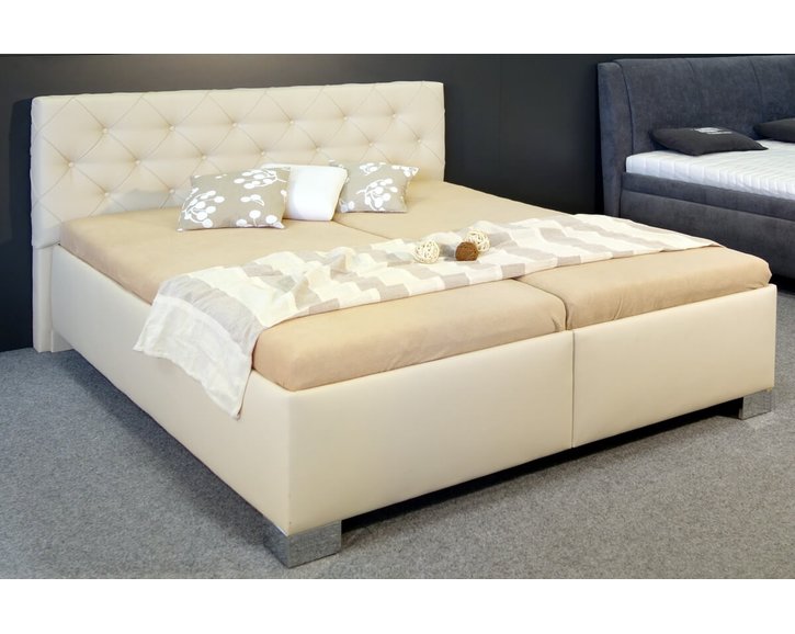 Vyvýšená čalúnená posteľ s úložným priestorom Marineta