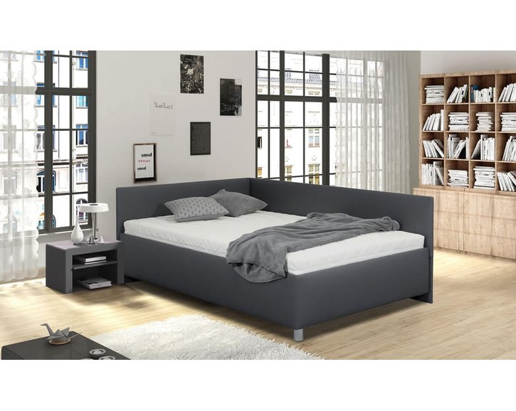 Vyvýšená  čalúnená posteľ s úložným priestorom, 120x200