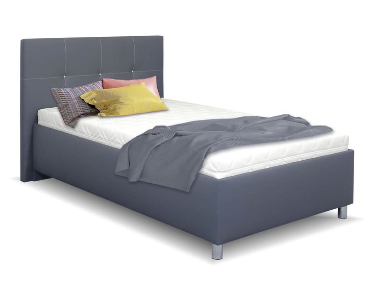 Čalúnená posteľ s úložným priestorom Crissy, 120x200, tmavo šedá