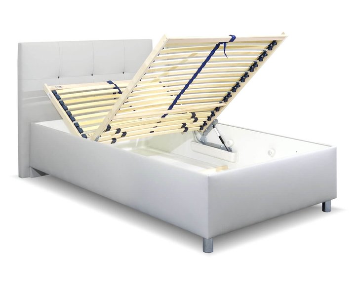 Čalúnená posteľ s úložným priestorom Crissy, 120x200, svetlo šedá