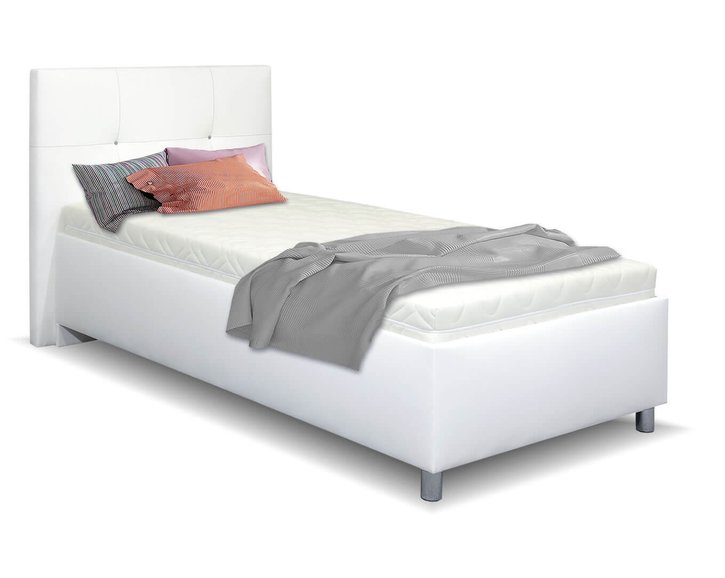Čalúnená posteľ s úložným priestorom Crissy 90x200, biela