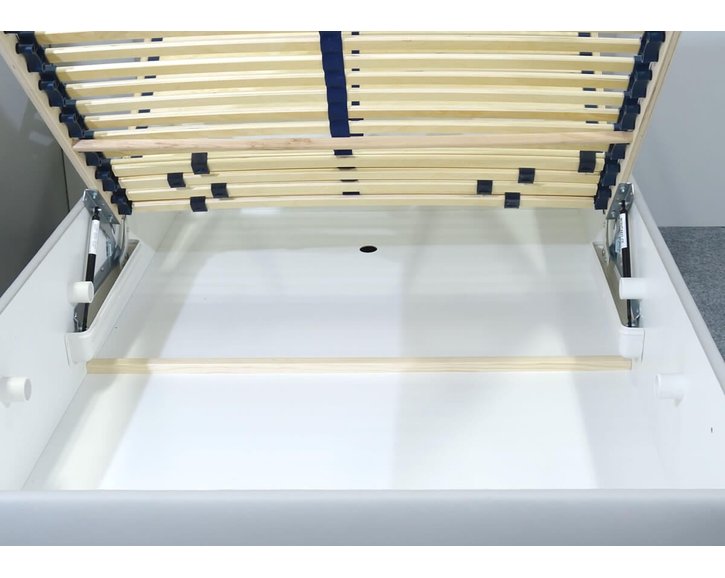 Čalúnená posteľ s úložným priestorom Crissy, 140x200, svetlo šedá