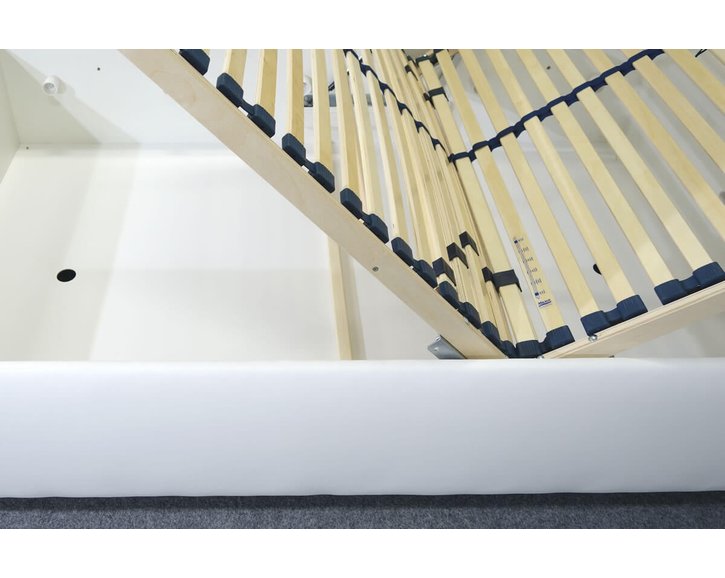 Vyvýšená čalúnená posteľ s úložným priestorom Ryana, 90x200, biela