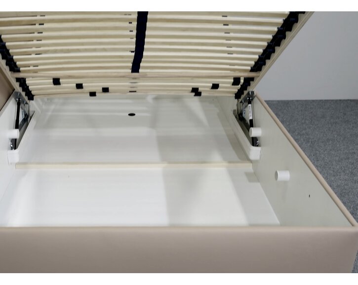 Vyvýšená čalúnená posteľ s úložným priestorom Ryana, 120x200, svetlo hnedá