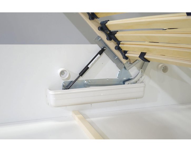 Vyvýšená čalúnená posteľ s úložným priestorom Lyoneta, 90x200, tmavo šedá Vyvýšená čalúnená posteľ s úložným priestorom Lyoneta, 90x200, tmavo šedá