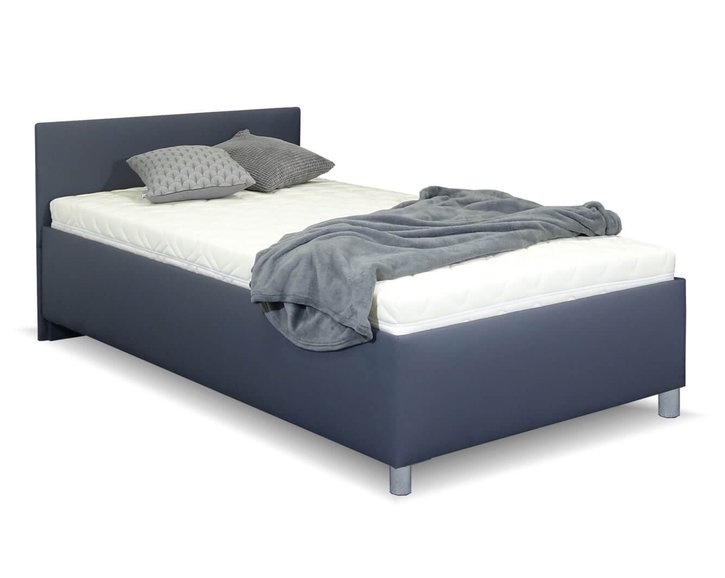 Vyvýšená čalúnená posteľ s úložným priestorom Lyoneta, 120x200cm, tmavo šedá Vyvýšená čalúnená posteľ s úložným priestorom Lyoneta, 120x200cm, tmavo šedá