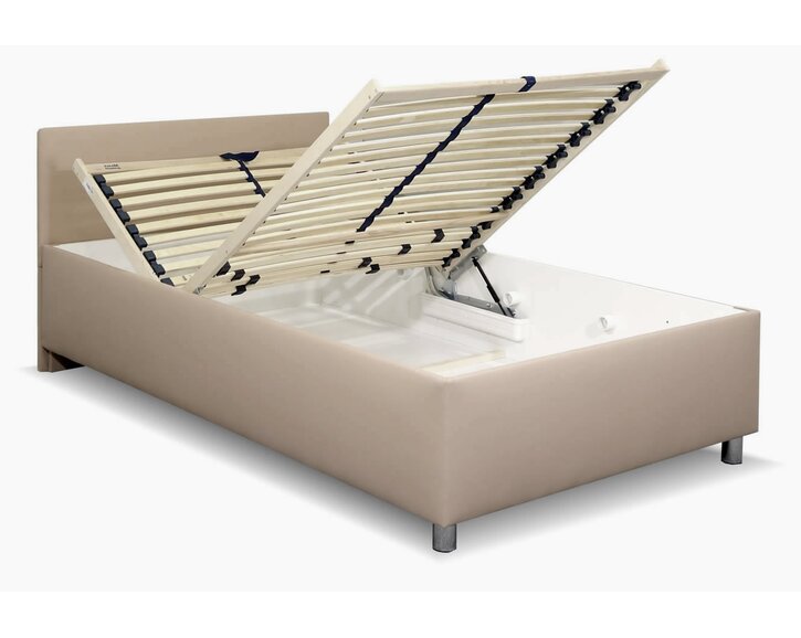 Vyvýšená čalúnená posteľ s úložným priestorom Lyoneta, 90x200, hnedá Vyvýšená čalúnená posteľ s úložným priestorom Lyoneta, 90x200, hnedá