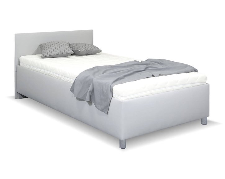 Vyvýšená čalouněná postel s úložným prostorem Lyoneta, 90x200cm, světle šedá Vyvýšená čalouněná postel s úložným prostorem Lyoneta, 90x200cm, světle šedá