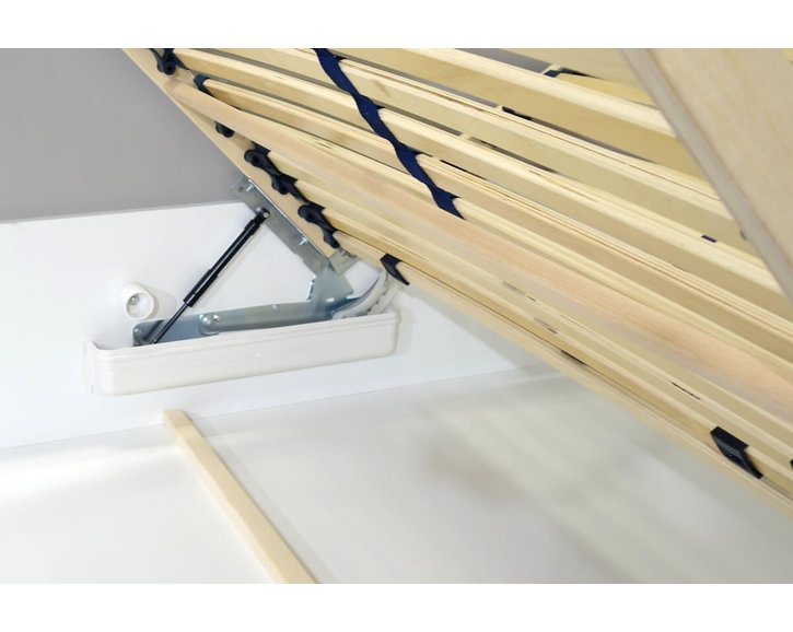 Vyvýšená čalouněná postel s úložným prostorem Lyoneta, 90x200, světle šedá Vyvýšená čalouněná postel s úložným prostorem Lyoneta, 90x200, světle šedá