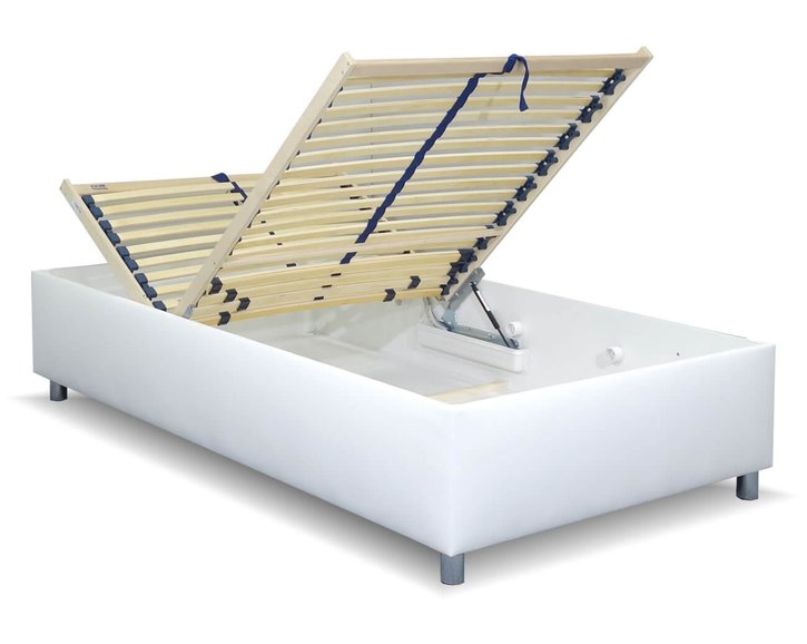 Vyvýšená váľanda s úložným priestorom Roneta, 120x200, biela Vyvýšená váľanda s úložným priestorom Roneta, 120x200, biela