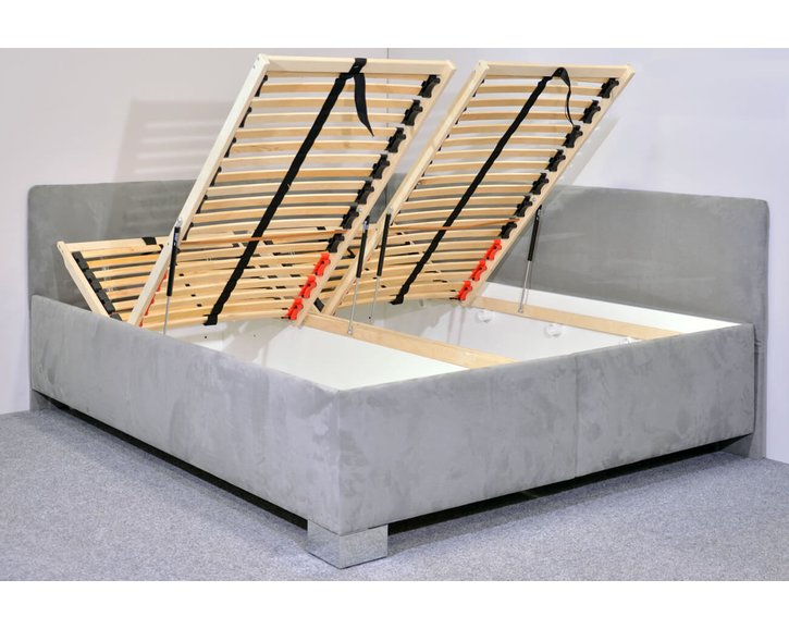 Rohová čalúnená posteľ dvojlôžko s úložným priestorom Ryana