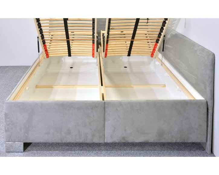 Rohová čalúnená posteľ dvojlôžko s úložným priestorom Ryana