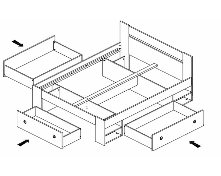 Šuplíky - Posteľ s úložným priestorom Nepoli