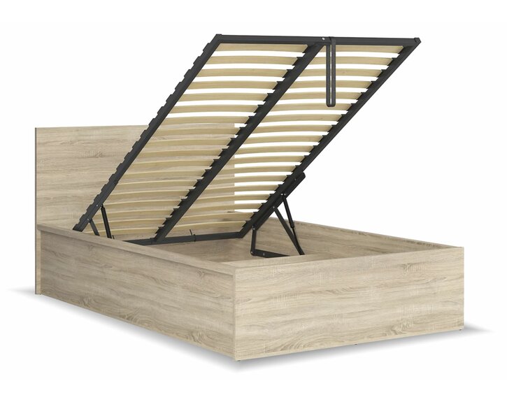 Posteľ s roštom a úložným priestorom Tetris, dub sonoma