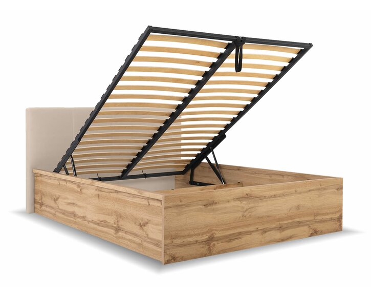 Posteľ s roštom a úložným priestorom