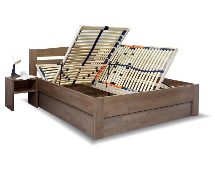 Rošty - posteľ s úložným priestorom ANTONIO, masív buk