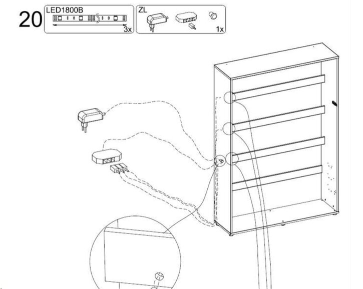 LED osvetlenie políc 3x160 cm, Monterasso