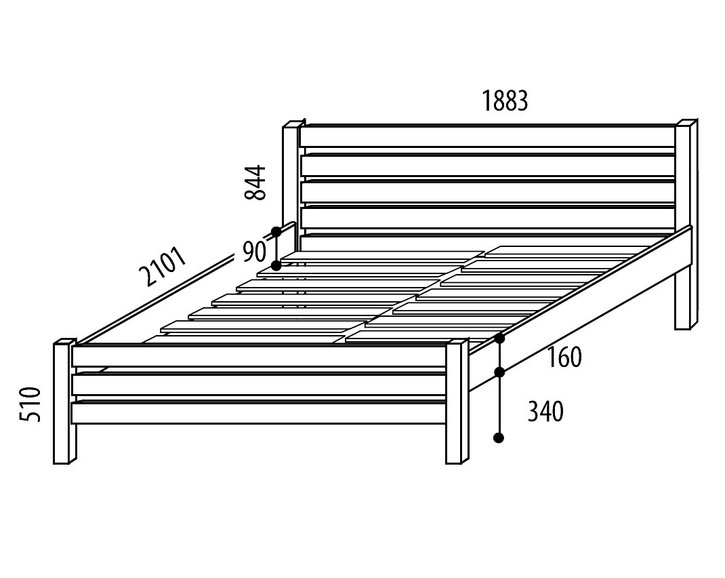 Vyvýšené dvojlôžko KARLA senior 180x200cm, masív smrek Vyvýšené dvojlôžko KARLA senior 180x200cm, masív smrek