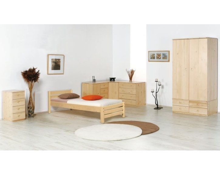 Jednolôžko z masívu KARLA č.103, 90x200cm, masív smrek Jednolôžko z masívu KARLA č.103, 90x200cm, masív smrek